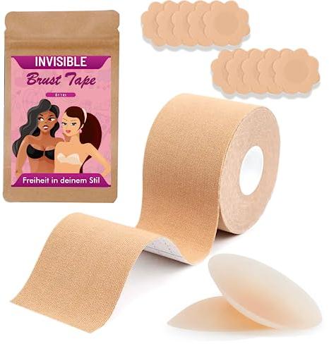 ÖTTRI Brust Tape Set für Push Up | Hautfreundliches Boob Tape für mehr Freiheit in deinem Stil | Wiederverwendbare Nipple Pads und umweltfreundlichem Zipper für längeren Halt | Klebe-BH Alternative