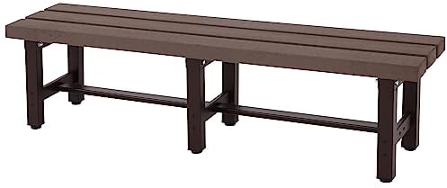 Mendler Alu Gartenbank HWC-K60, Bank Parkbank Sitzbank Balkonbank, wetterfest WPC 150cm, braun
