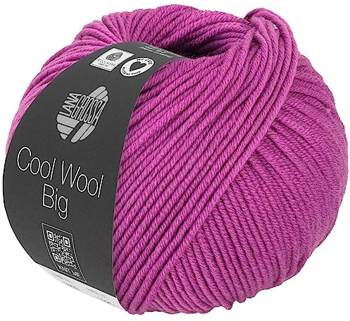 LANA GROSSA Cool Wool Big | Extrafeine Merinowolle waschmaschinenfest und filzfrei | Handstrickgarn aus 100% Schurwolle (Merino) | 50g Wolle zum Stricken & Häkeln | 120m Garn FB 1017