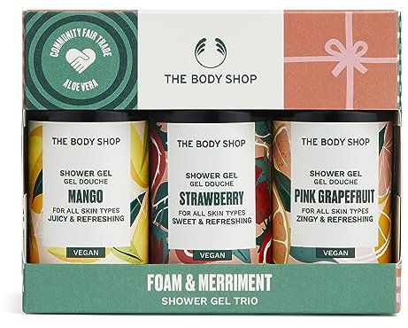 The Body Shop Foam & Merriment Shower Gel Trio Mini Gift Vegan shower gel 3-Piece Set