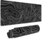 Grand tapis de souris de jeu XXL, tapis de souris minimaliste topographique étendu, base en caoutchouc antidérapant avec bords cousus, tapis de clavier noir, pour la maison, le bureau
