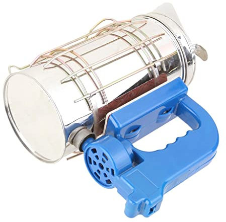 Tiuimk Ahumador eléctrico de abejas, azul y plateado, herramienta eficiente de apicultura para fumar abejas, evitar picaduras