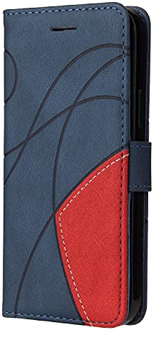 Motorola Moto Edge 40 Neo Case Geometric, Shockproof Wallet Case PU Leather with Card Slots Folding Stand Magnetic Scratchproof Protect Flip Cover for Motorola Moto Edge 40 Neo Phone Cases, Blue