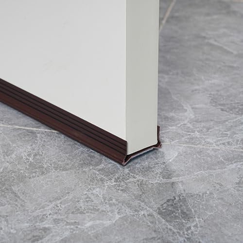 Zugluftstopper, 93 cm, doppelseitige Dichtung unter der Tür, Zugluftstopper, selbstklebend, Tür-Zugluftstopper für Lärm, Wetter, Abisolierband, schalldicht, Zugluftstopper (braun)