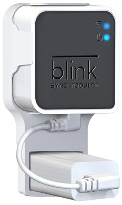 Wall Mount for Blink Sync Module 2 with Short Cable - Save Space - No Messy Wires - Easy Move Mount Bracket Holder for Blink Outdoor Indoor Security Camera