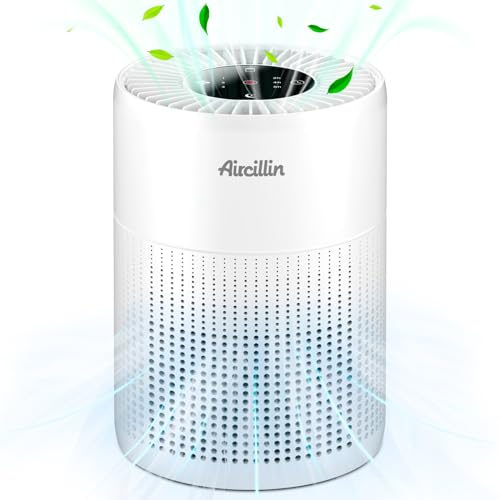 Aircillin Luftreiniger Allergiker Mit 4-Stufig H13 HEPA Filter, 765Sq Ft Abdeckung Max, 23dB, Luftfilter Gegen 99,97% Von Schimmel, Staub, Pollen, Tierhaare & Gerüche