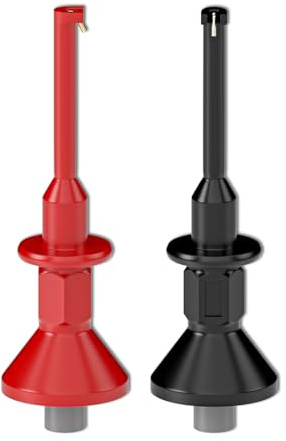 Cleqee SMD IC Testhaken Clips, 2 Stück, 2mm Buchse | Für 2mm Stecker Prüfspitze, Elektrische Prüfung