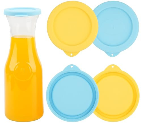 4 Pack Silicone Lids Only Fit Glass Carafe with a diameter of 3.27, Reusable Lids Replacement Compatible with NETANY 1 Liter 35oz Glass Carafe, Please Check the Size Before you Buy (Only lid)