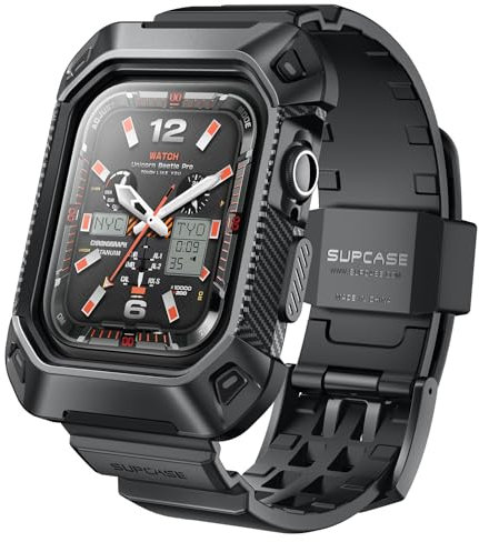 SUPCASE für Apple Watch 11/10 42mm Hülle mit Band (UBPro) [Schutz in Militärqualität] Robust Armband Sport Ersatzarmband Bumper Case Verstellbar Schutzhülle für iWatch 11/10 42mm (Schwarz)