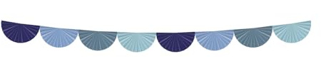 Folat 24319 Blau Papier Party DekorationenFächergirlande - Bold Blue - 4 Meter - Hochzeits Party Dekorationen für Festival, Karneval, Geburtstag deko, Babyparty und Baby Shower Jungen