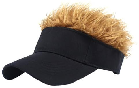 iSpchen Männer Baseballmütze Neuheit Baseball Cap mit Perücke Visier Schirmmütze für Frauen Männer Baseballmütze mit Kunsthaar Perücke Spike Haaren Sonnenvisor Sonnenschutz Sonnenhut Strandvisor