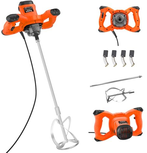 Concrete Mixer Machine, Concrete Mixer Agitator Mortar Stirrer With Powerful 2800W Paddle Blades,Hand Agitator Paint Mortar Stirrer Whisk Mortar Stirrer for Mixing Paint,Plaster, Screed,Mortar Stirrer