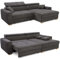 Ecksofa 277x187 cm mit elektrischer Sitztiefenverstellung, 60 cm ausfahrbar, Kopflehnen höhenverstellbar, USB-A und USB-C Ladefunktion, Ottomane beidseitig montierbar, Cord Grau Anthrazit / 15402