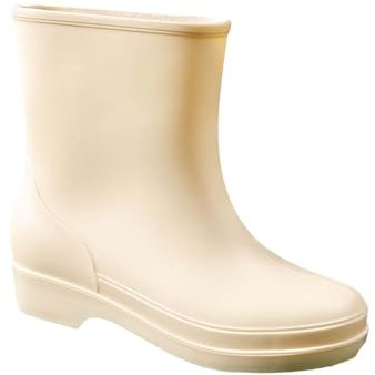 Laquieio Stivali Da Acqua Impermeabile Impermeabile Antiscivolo Scarpe da Giardino Nuovi stili per le donne Stivali Alti Stivali da Acqua Donna Alte Offerta, beige, 38 EU