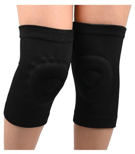 AHIOJEGX Knieschützer 1 Pair Pressure Reducing Kneepads Fitness Dance Skating Sports Knee Pads Basketball Pressurized Cycling Silicone Thin Knee Pads(Black,M 30-40CM)
