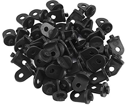 plplaaoo Plastik Gewächshaus Haken Pflanze Blumenhalter hochwertiger Unterstützung Rebepflanzen hängen kleine Körbe Pflanzentöpfe für Gewächshausgarten schwarzgrün 50pcs (Schwarz)