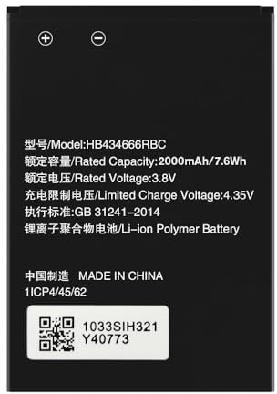 [2000mAh] HB434666RBC Akku Ersatz für Huawei E5573 E5573S E5573s-852 E5573s-853 E5573s-856
