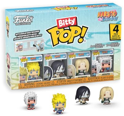 Funko Bitty POP! 4 Pack: Naruto Shippuden - Tsunade (1 in 6 Chase Chance) | Offizieller Fanartikel und Merch - Winzige Mini Figuren mit Display Regal - Tortendeko, Mitgebsel und Wichtelgeschenk