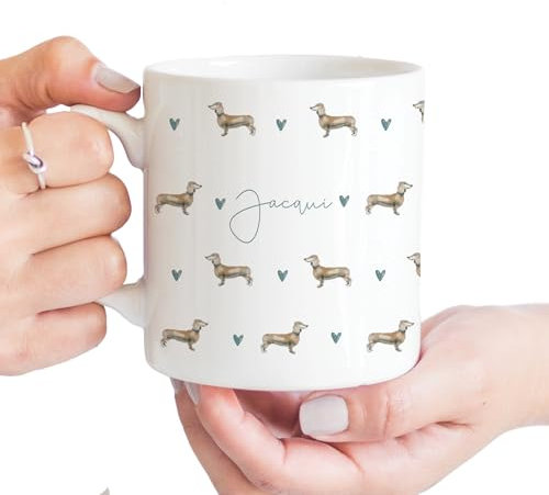 Amy Lucy Personalised Dachshund Mug, Sausage Dogs, Sausage Dog Gifts, Personalised Dog Gift, Dachshund Mug, Country Style