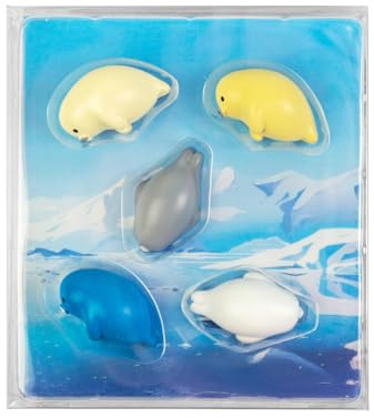 Kraftheld | 5er Set Deko-Magnete Robby | Robben-Magnete, Seehund | bunt, dekorativ, farbenfroh | Kühlschrankmagnete in Form von Tieren | Magnet-Deko als Geschenk
