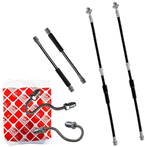 4x Bremsschlauch + Febi Bremsleitung Va+Ha | 172798 + 172799 + 8547102 + 8547103 passend für A3 8P Golf 5+6