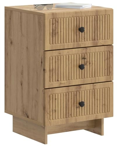 vidaXL Nachttisch Artisan-Eiche 43 x 41 x 66,5 cm Holzwerkstoff, Vintage Nachttisch, rechteckiger Beistelltisch, viel Stauraum, Elegantes Schlafzimmermöbel, funktionale Akzente