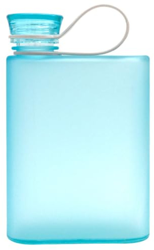 SAFIGLE Wasserflasche Sport Wasserflasche Wiederverwendbare aus Pp 380ml Blau Auslaufsicher Flacher Boden Tragbar für Outdoor und Schule