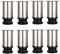 Qrity Lot de 8 Pieds de Meubles, réglables Pied Pieds de Meubles - Chrome Métal - Hauteur réglable (Total: 80-95mm)