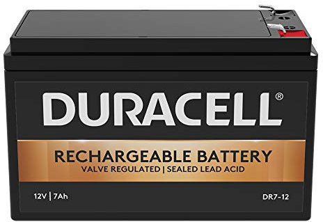 Duracell Original DR7-12 Valve Regulated Sealed Lead Rechargeable Battery - 12V 7Ah - Replaces APC RBC17 | RNC2 | CSB GP1272F2 | Lucas LSLA7-12 | Panasonic LC-R127R2PG | Yuasa NP7-12 | V142401 | Y7-12