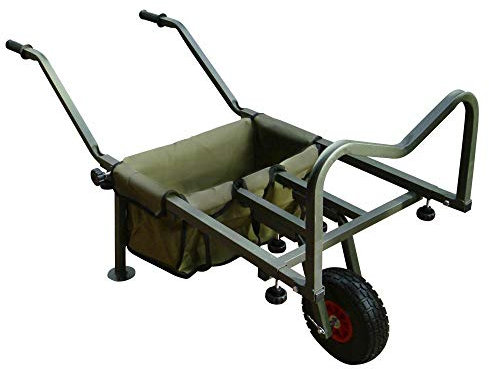 BMS Chariot de pêche pneumatique à roulettes avec Sac et Pieds réglables