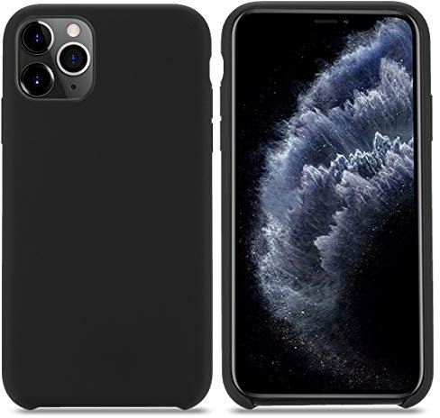 THBY Cover iPhone 11 PRO, Custodia Antiurto Gomma Gel Silicio Liquido con Fodera Microfibra Morbida Silicone Case Protettiva Cover per Apple iPhone 11 PRO. (Nero, iPhone 11 PRO)