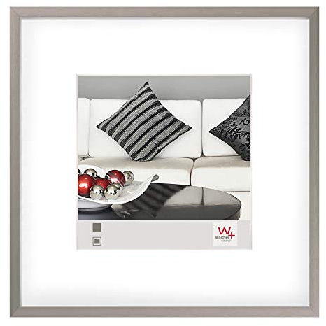 walther design Bilderrahmen stahl 30 x 30 cm Aluminium mit Passepartout, Chair Alurahmen AJ330D