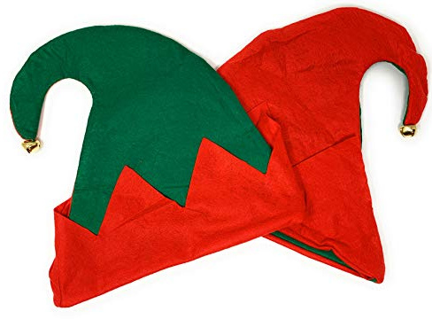 Funiverse Bulk 12 Pack Christmas Elf Hat with Jingle Bell - Adult Sized and Perfect for Any Christmas Holiday Event