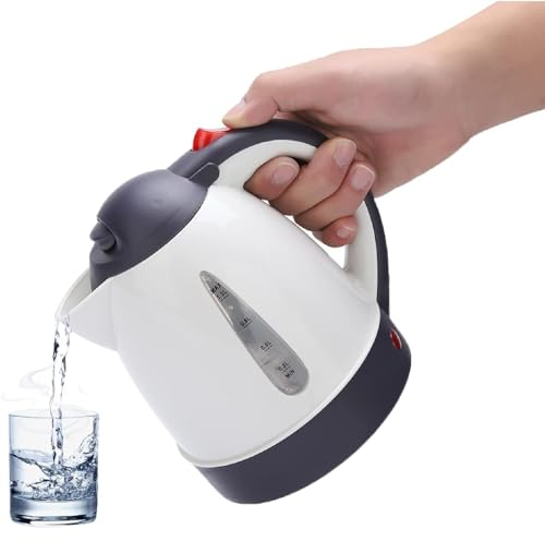Telituny Calentador de agua para coche, Hervidor eléctrico portátil 1000ml 12V Viaje Coche Camión Hervidor Calentador de agua Botella para hacer té y café