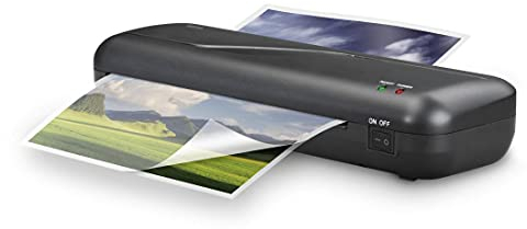 Hama Laminiergerät plus Laminierfolien (A4, A5, A6, Visitenkarten, als Laminiergerät Set inkl. Folie für Laminiergerät, Plastifizier Maschine kalt und heiß Lamination plus Zubehör, 80-125 mic)