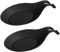 VICMAT 2pcs Kochlöffelablage Silikon Küchenutensilienablage Mandelform Hitzebeständig Kochlöffel, Küchenutensilienhalter Schöpflöffel Ablage für Küche Zuhause Restaurant Schwarz