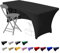 Dololoo Elasthan Tischdecke 183cm x 75cm, 6ft Polyester Rechteckige Tischdecke mit offenem Rücken Dehnbare Tischdecke, Hochzeit, Party, Küche, Dekoration- Schwarz