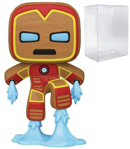 FunK0Protector Marvel: Holiday - Gingerbread Iron Man Funko Pop! Vinyl Figure (Bundled with Compatible Pop Box Protector Case), Multicolored, 3.75 inches