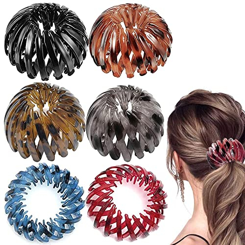 6 Stücke Vogelnest Haarspange Damen, Haarspangen Damen Einfach Pferdeschwanz Halter Vogelnest, Haarclips Haargreifer Haar Accessoire Haarschmuck füR MäDchen Damen