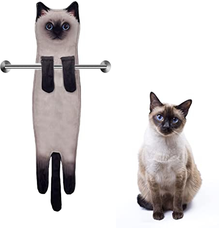 Toallas de Mano Gato, Toalla Manos Decoración para Cocina y Baño,Absorbente y Suave,Regalos Originales para Mujer (Gato Siamois)