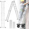 ACXIN Échelle télescopique multifonction en aluminium - 550 cm - 4 x 5 marches - Échelle extensible - Avec 2 plateformes de travail - 6 en 1 - Échelle pliante