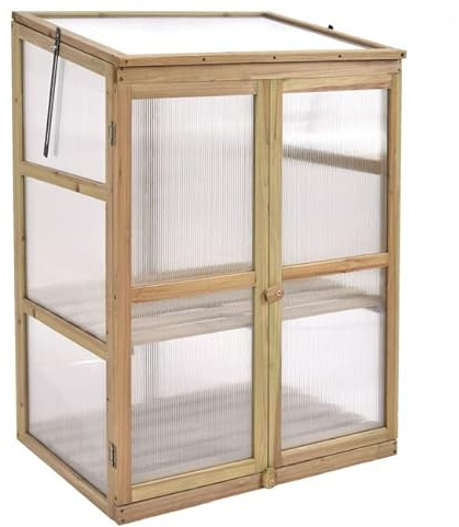 Neo Mini Wooden Greenhouse Cold Frame Garden Flower Vegetable Planting Box Growhouse (Growhouse 3 - Wood)
