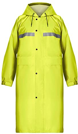 Coralrain Langer Regenmantel mit Kapuze, wasserdicht, Notfall-Regenjacke, Poncho für Herren, Damen, Erwachsene
