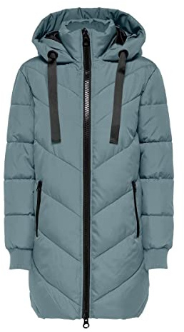 JACQUELINE de YONG JDY Damen Steppjacke JDYSkylar Padded gesteppter Parka mit Kapuze 15207784 Stormy Weather/Black S