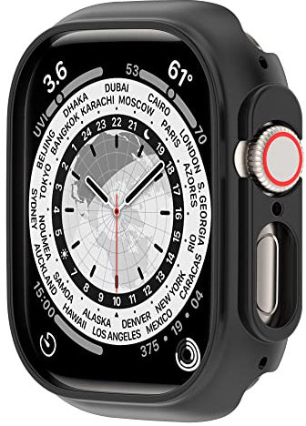 BoLuo Funda Silicona para Apple Watch Series 8 Ultra 49mm Case, Funda Caso Smartwatch, Flexible Protectora Cover, Funda Reloj Clear PC Protectora para iWatch Series 8 Ultra 49mm Accesorios (Negro)
