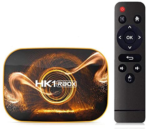 LIROM HK1 RBOX Android 10.0 TV Box, 4GB+128GB RK3318 Quad-Core 64Bit Cortex-A53 CPU Mali-450 GPU Dual-WiFi 2.4G/5Ghz BT4.0 3D 4K Ultra HD USB 3.0 H.265 Decodificador,2gb+16gb
