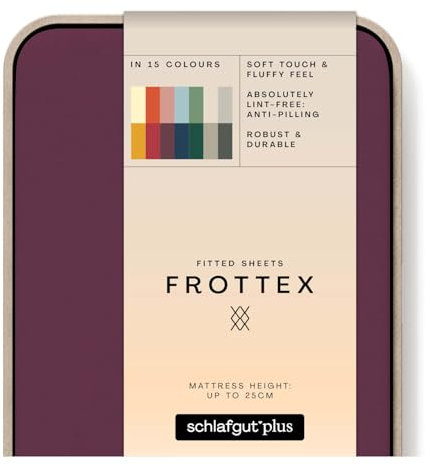 schlafgut Frottex Spannbettlaken 140x200cm bis 160x200cm - Purple Deep - 75% Baumwolle, 25% Polyester, Oeko-TEX Zertifiziert - Matratzenhöhe bis 25 cm, Frottee Bettlaken