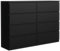 meble masztalerz Kommode Schwarz mit 8 Schubladen 120 cm, Sideboard Wohnzimmer, Kommode Schlafzimmer H: 101,5 cm, B: 120 cm, T: 39 cm, Kommode mit Schubladen, Schubladenschrank