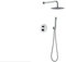 IMEX - Conjunto de ducha termostática empotrado pared, Kit Termostático Ducha Empotrado 2-Vías - Grifería baño SERIE LINE Cromo - GTD038