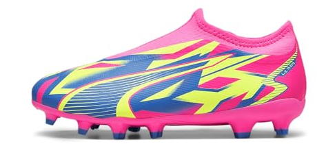 PUMA Match Ll Energia Fg/AG Jr, Scarpe da Calcio, Luminoso Rosa Ultra Blu Giallo Alert, 37.5 EU